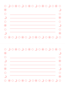 二つ折り便箋（赤・太陽、月）