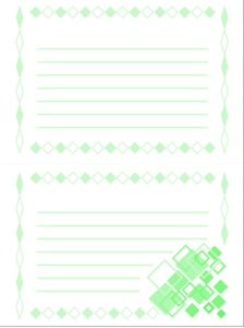 二つ折り便箋（緑・四角）