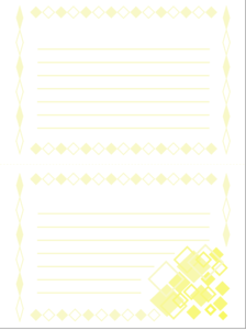二つ折り便箋（黄・四角）
