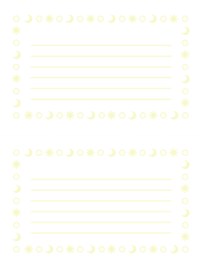 二つ折り便箋（黄・太陽、月）