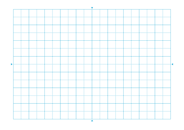 算数の用紙（B5横、10x7マス、十字リーダー）