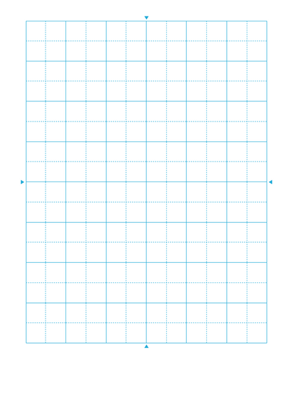 国語の用紙（B5、8x6マス、十字リーダー）