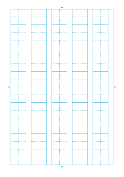 漢字練習用紙（B5、50字、十字リーダー）